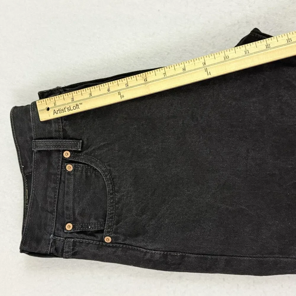 Levis 501 Jeans Mens 36X34 Black Original Fit Straight Leg Button Fly Denim